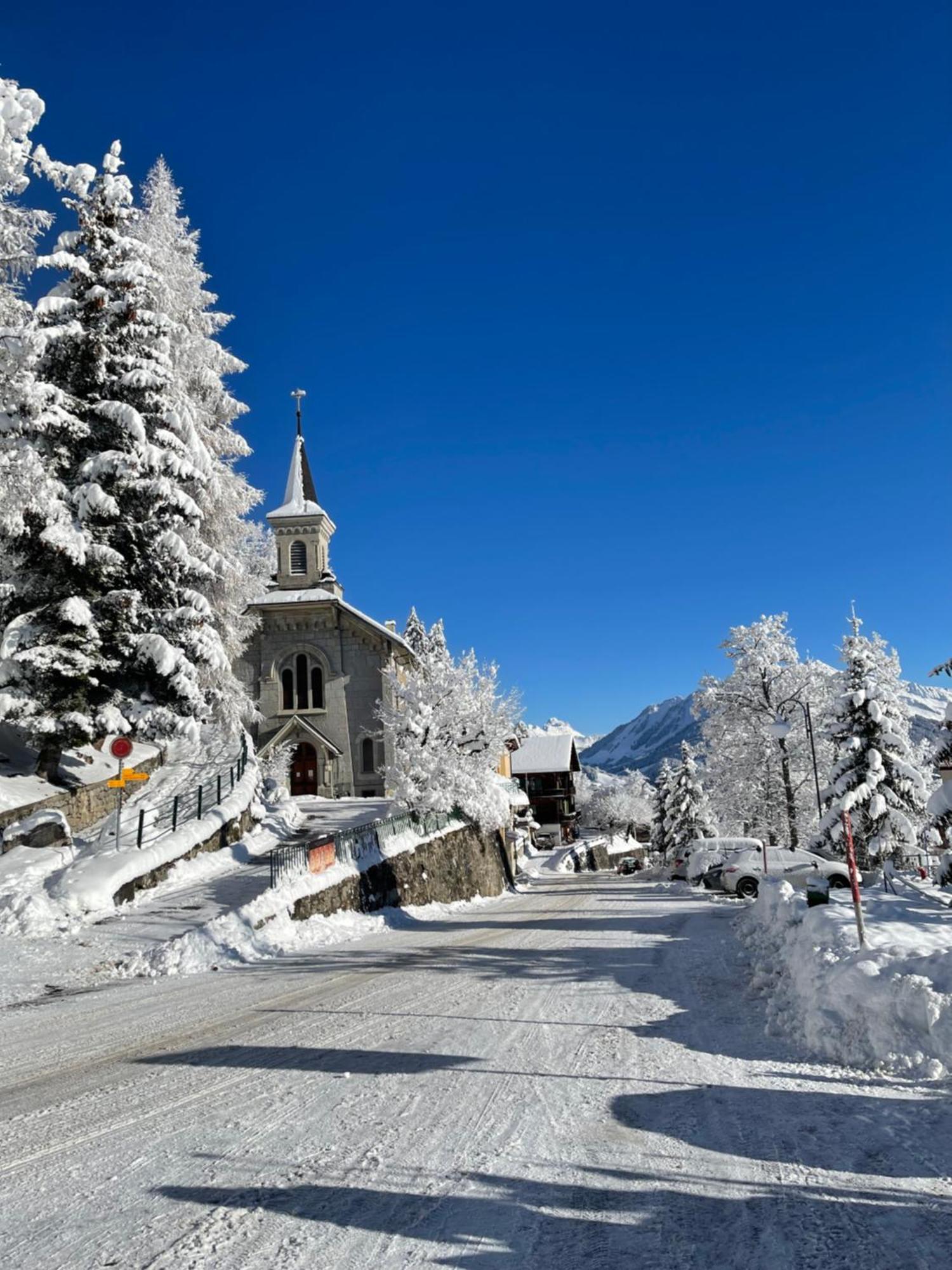 Charmant Appartement Au Vagabond Leysin Buitenkant foto